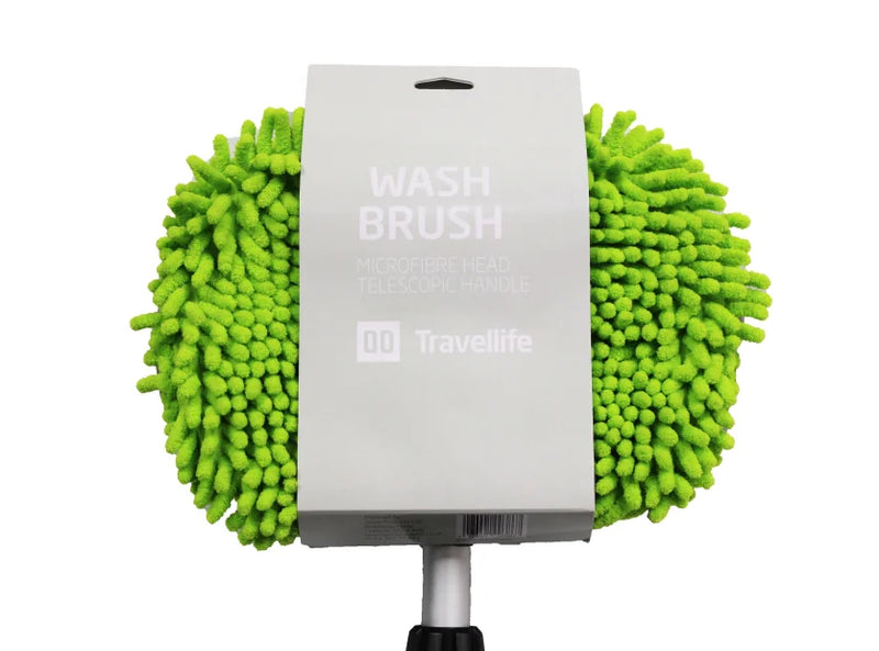 Travellife – Telescopic Flow-Through Wash Brush | Microfibre Head | 2m