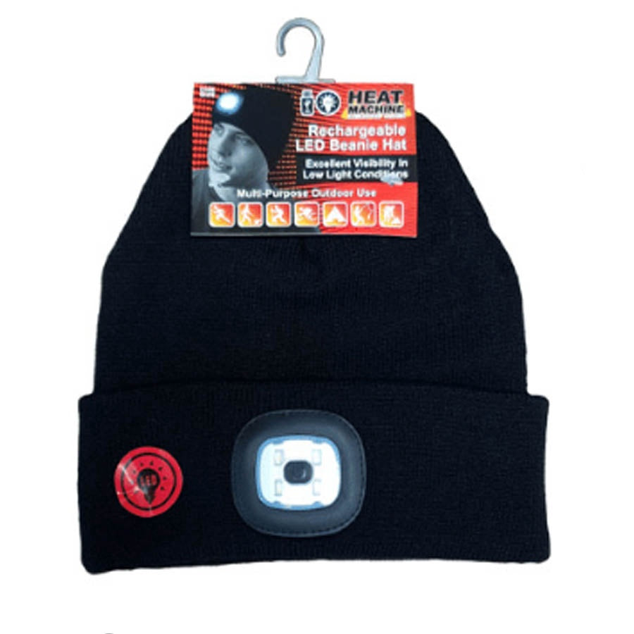 Thermal beanie hat with built in LED light