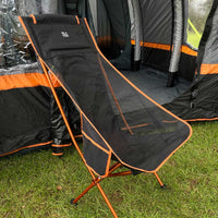 OLPRO - Ultralight Camping Chair - High Back Black with Orange Trim | FU664
