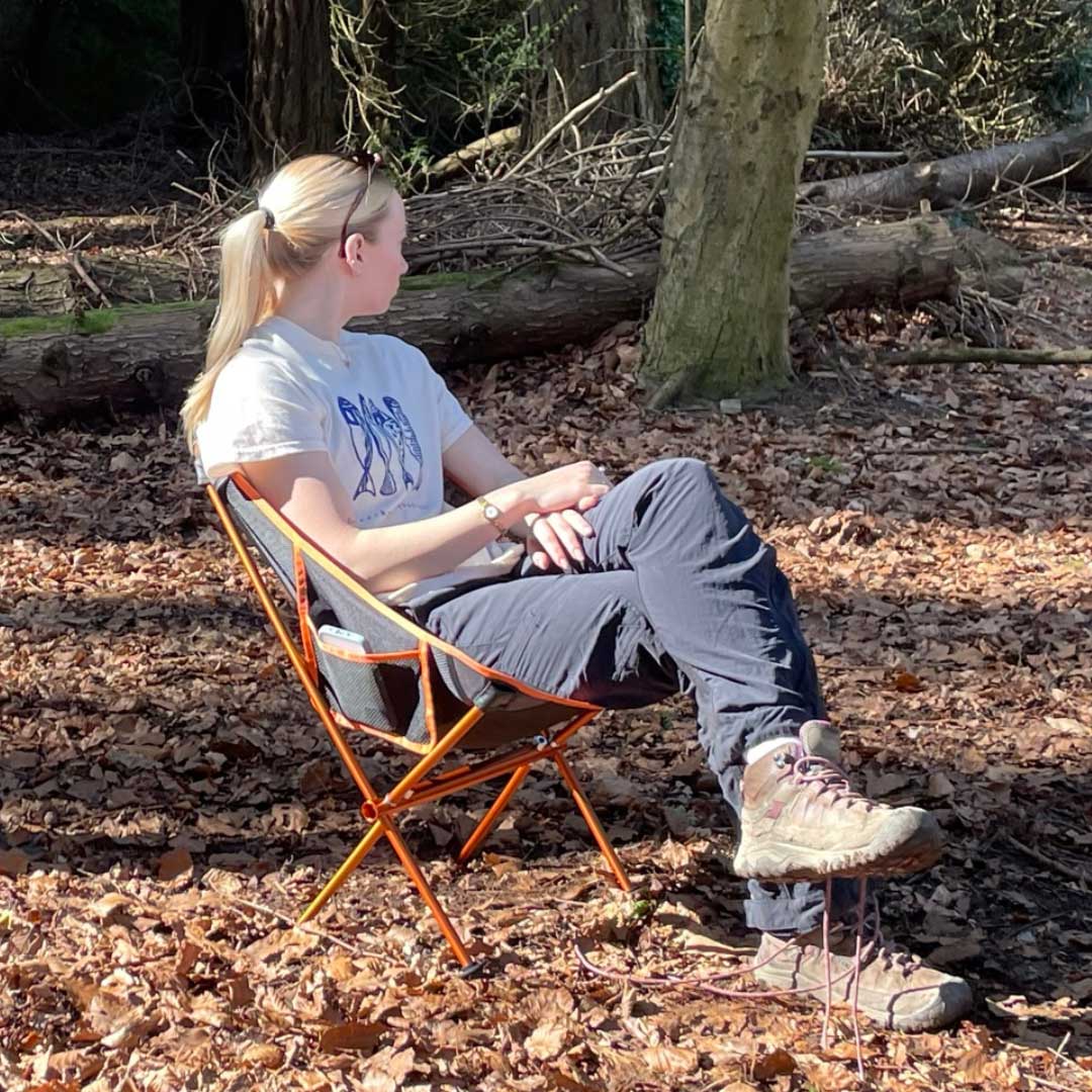 OLPRO - Ultralight Camping Chair - Low Back Black with Orange Trim | FU663