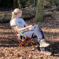 OLPRO - Ultralight Camping Chair - Low Back Black with Orange Trim | FU663