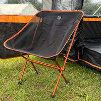 OLPRO - Ultralight Camping Chair - Low Back Black with Orange Trim | FU663