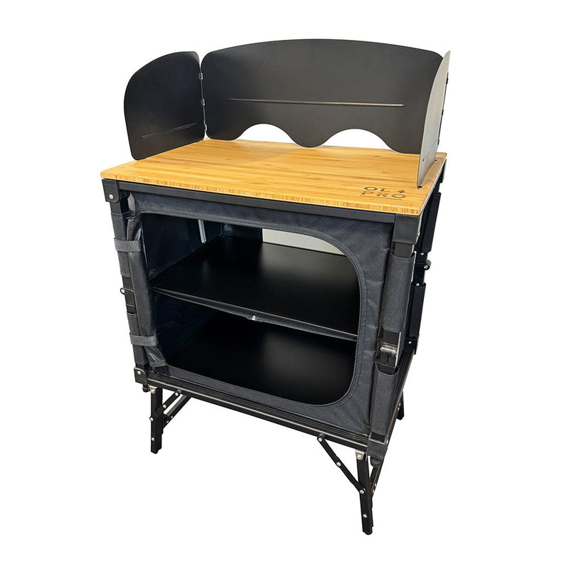 OLPRO - Bamboo 3 in 1 Folding Table/Storage Camping Cupboard | FU556