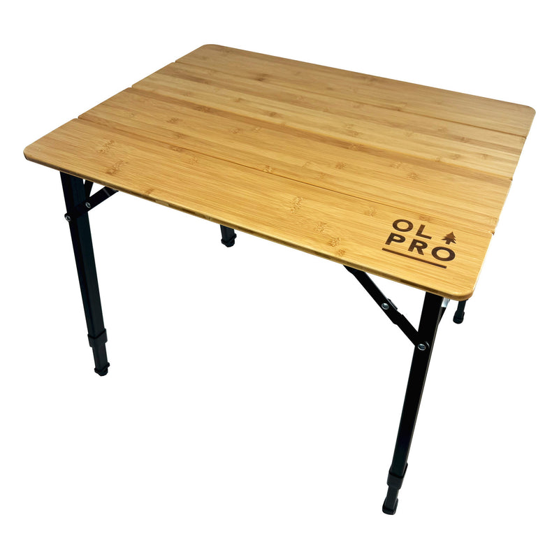 OLPRO - Bamboo Camping Table 4 Folding 65cm x 50cm | FU548