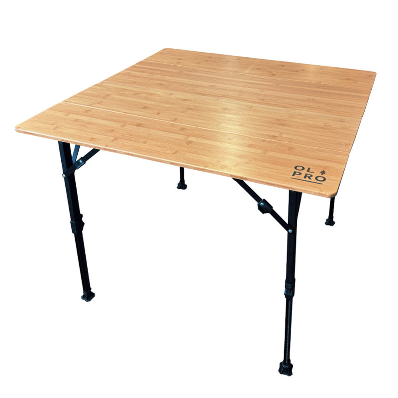 OLPRO - Bamboo Camping Table 4 Folding 90cm x 90cm | FU558