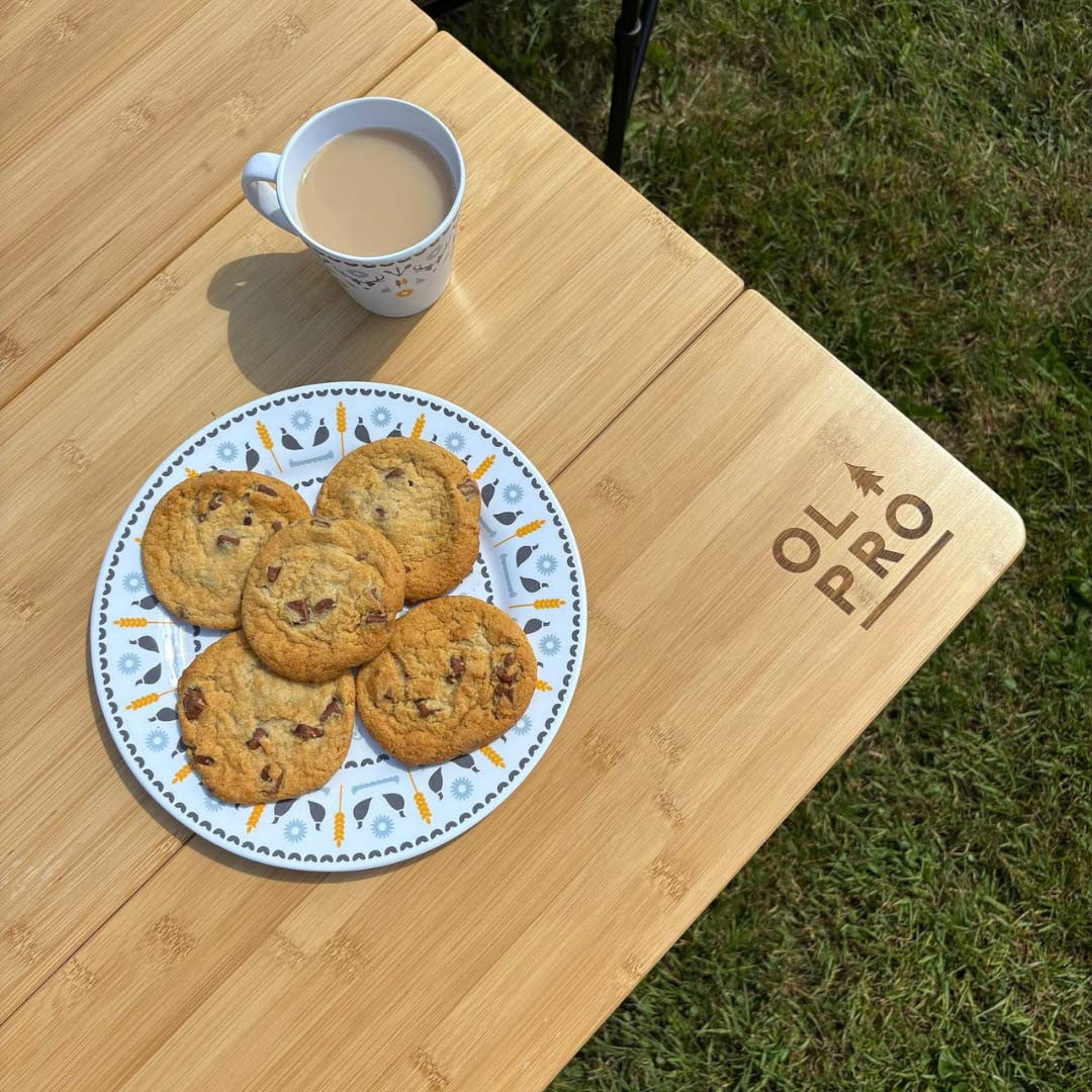 OLPRO - Bamboo Camping Table 4 Folding 90cm x 90cm | FU558