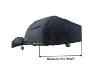 OLPRO - Breathable Waterproof 4Ply Caravan Cover with Free Hitch Cover Black ( 12-14ft) | OL3340