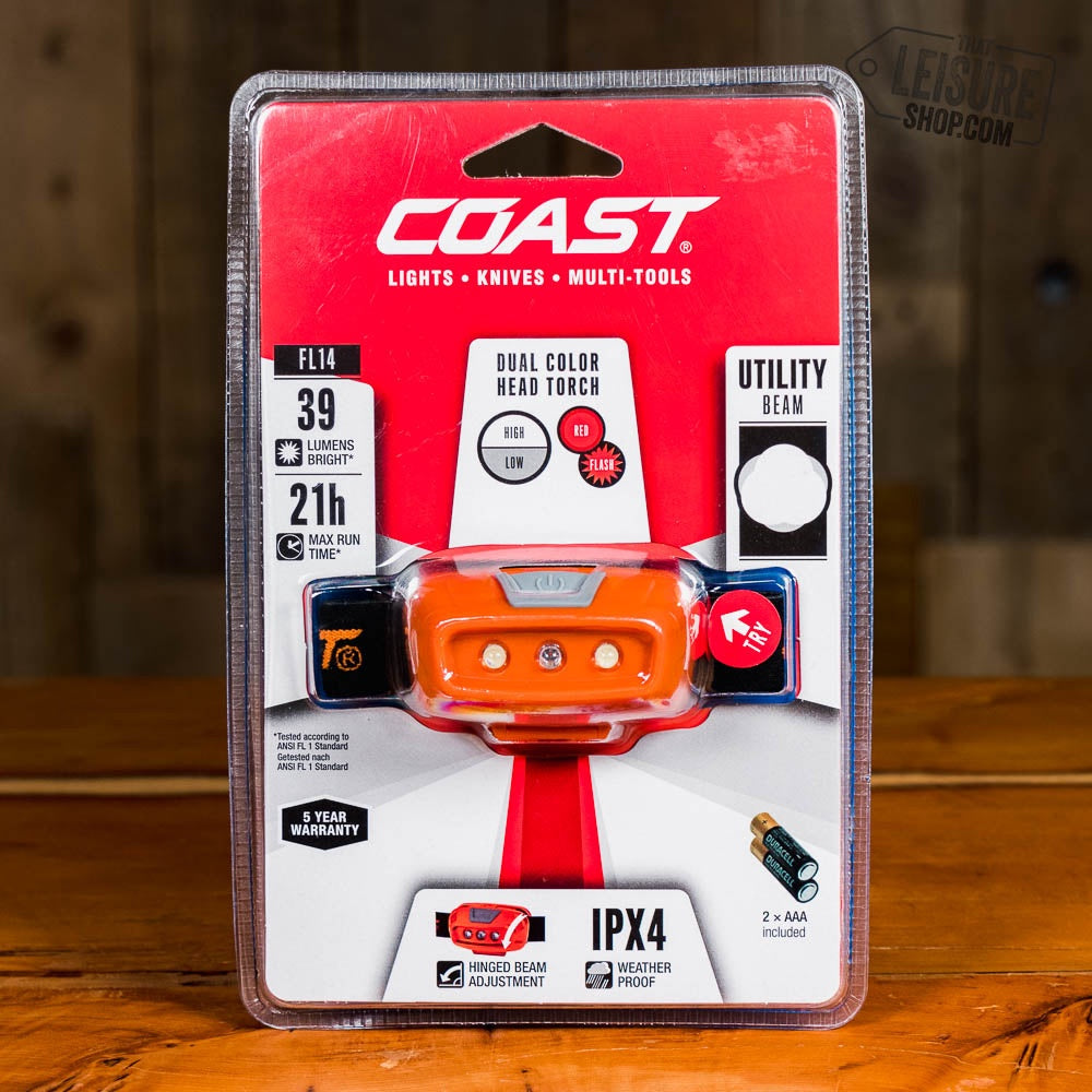 Coast FL14 water-resistant IPX4 head torch