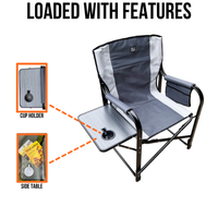 OLPRO - Directors Camping Chair Grey and Charcoal | FU101