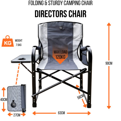 OLPRO - Directors Camping Chair Grey and Charcoal | FU101