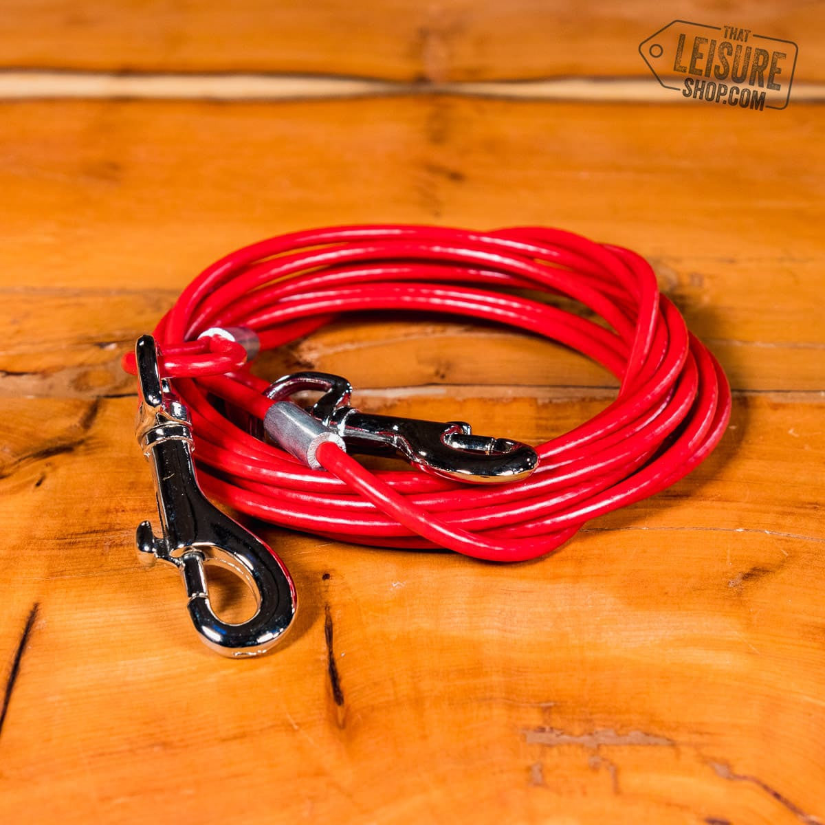 Dog chew-proof camping tie out cable lead
