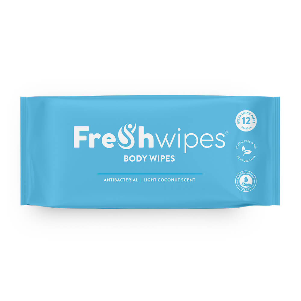 FreshWipes - Antibacterial and Biodegradable No Rinse Body Wipes