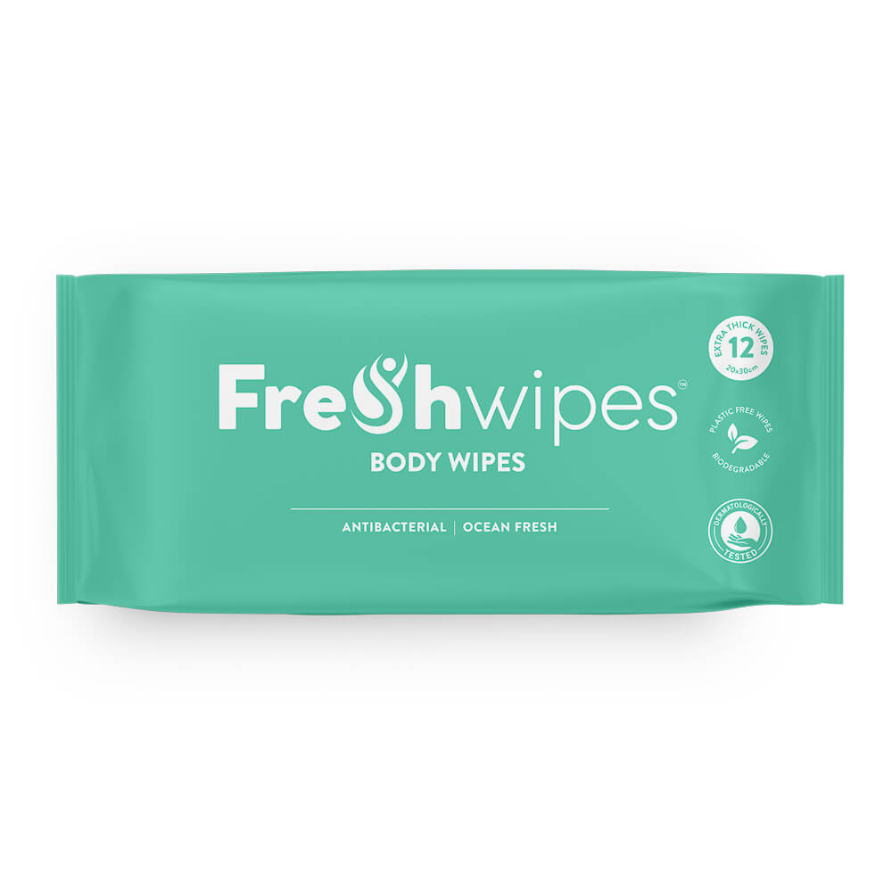 FreshWipes - Antibacterial and Biodegradable No Rinse Body Wipes