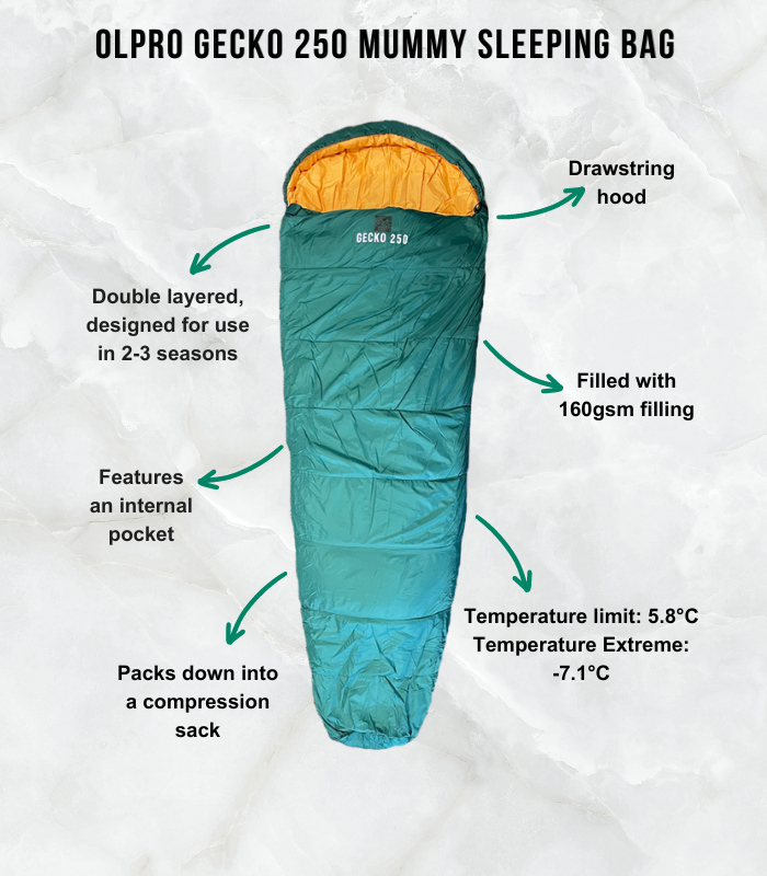 OLPRO - Gecko 250 Mummy Sleeping Bag | OL733