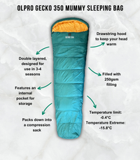 OLPRO - Gecko 350 Mummy Sleeping Bag | OL734