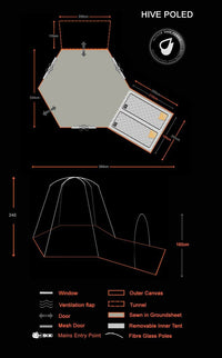 OLPRO - Hive Campervan Awning (Fibreglass Poles) - with Sleeping Pod | OL1013