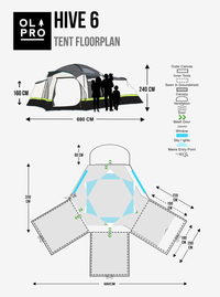 OLPRO - Hive Poled - 6 Berth Tent | OL211