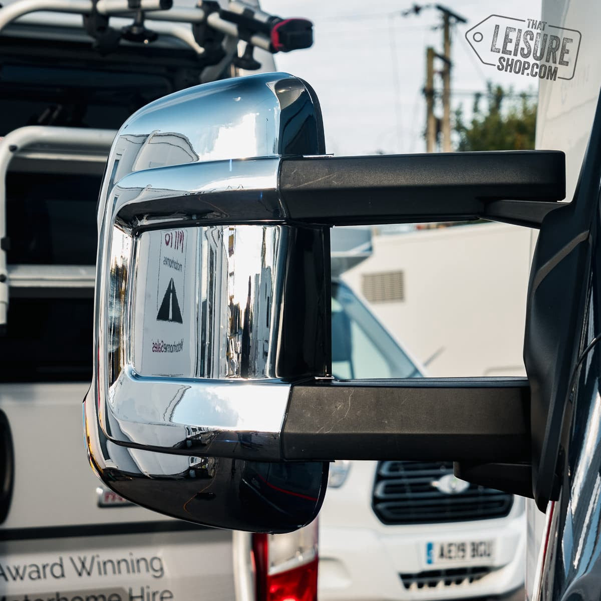 Mirror guards short arm - Fiat Ducato (chrome) by HTD Protect-It
