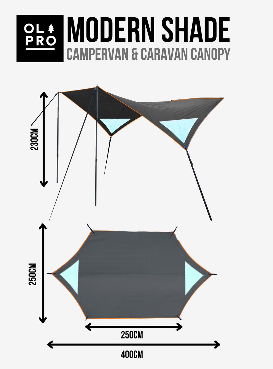 OLPRO - Modern Shade Campervan Canopy - Orange | OS104