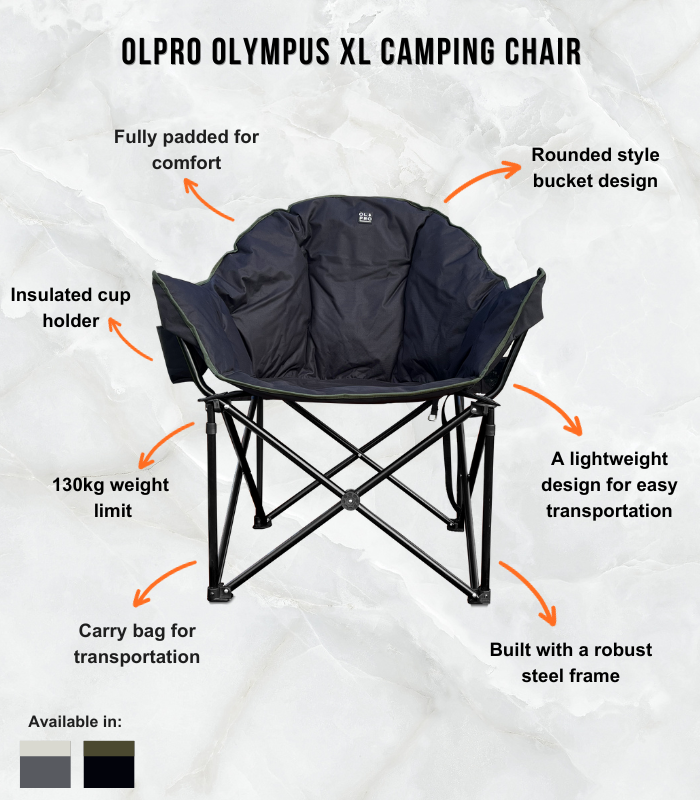 OLPRO - Olympus XL Camping Chair Black & Green | FU111