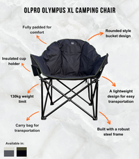 OLPRO - Olympus XL Camping Chair Black & Green | FU111