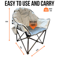 OLPRO - Olympus XL Camping Chair Grey and Charcoal | FU103