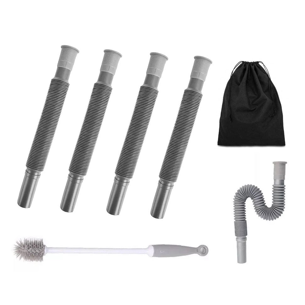 Flexible Waste Pipe Set with Cleaning Brush Set (4pcs)