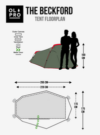 OLPRO - Beckford Lightweight - 2 Berth Tent (Ripstop) | OL212