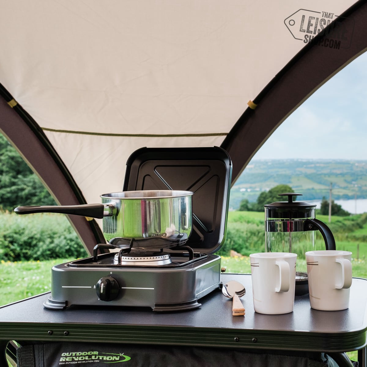 Single burner camping stove exterior use