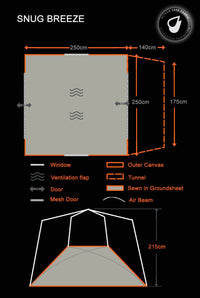 OLPRO - Snug Inflatable Tailgate Campervan Awning | OB132