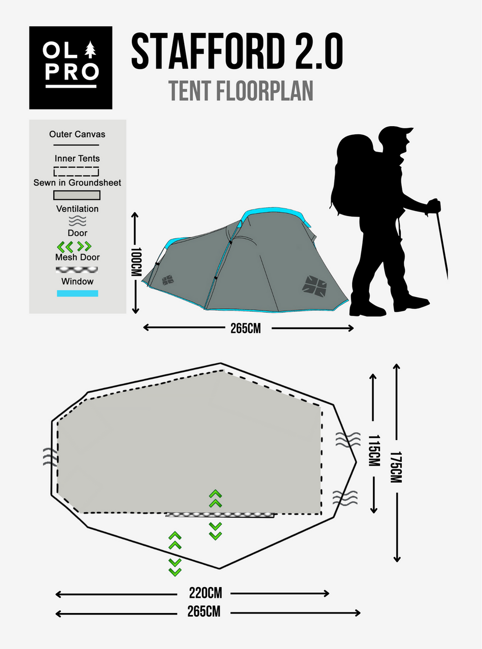 OLPRO - Stafford 2.0 - 2 Berth Tent | ED101