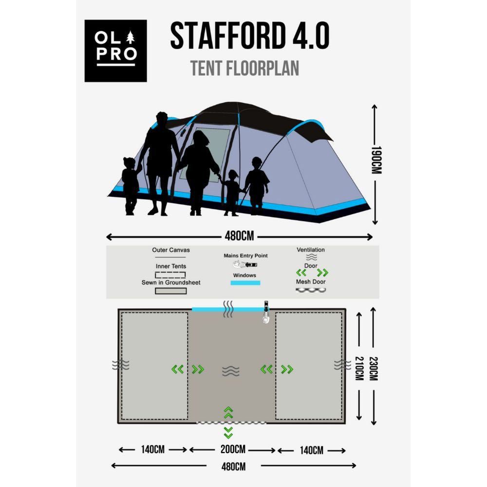 OLPRO - Stafford 4.0 - 4 Berth Tent | ED103
