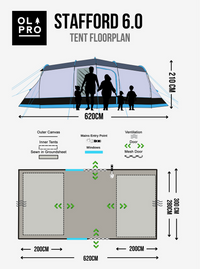 OLPRO - Stafford 6.0 - 6 Berth Tent | ED104