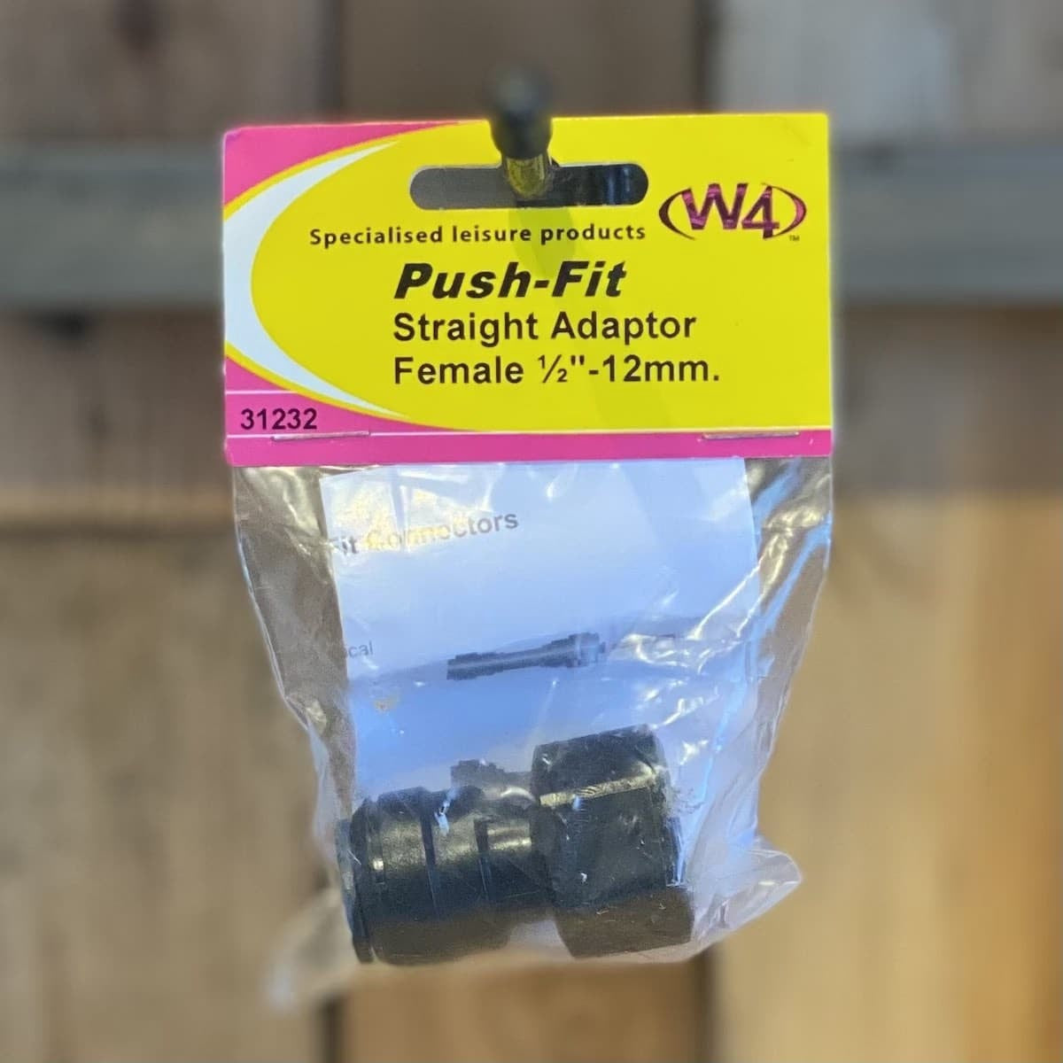 Straight adaptor female push fit 0.5in-12mm