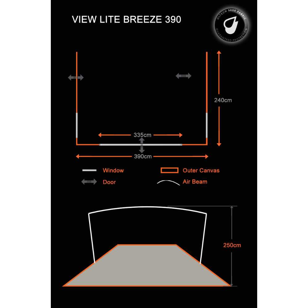 OLPRO - View Lite Breeze® 390 Caravan Awning | OL209
